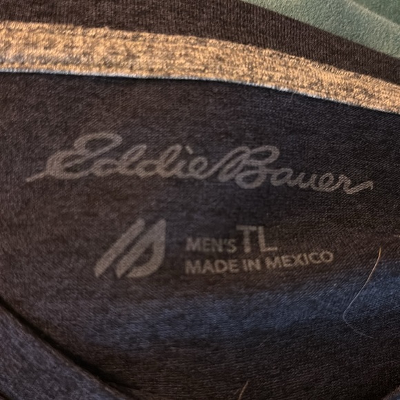 Tall Large Long Sleeve moisture wicking T shirt.  Navy. - Picture 3 of 5